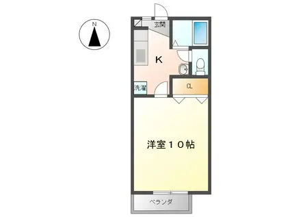 ハイム・エクセレンス D(1K/2階)の間取り写真