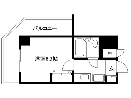 デトム・ワン西陣(1K/9階)の間取り写真