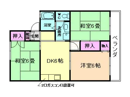 ジュンハイツ(3DK/2階)の間取り写真