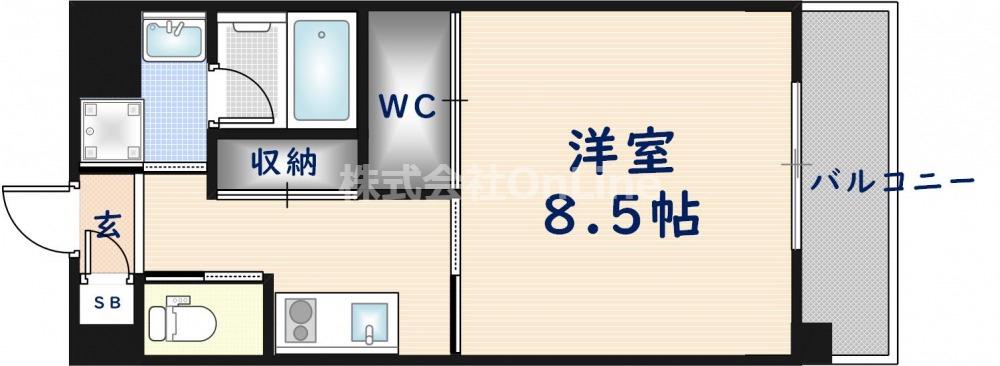 PHOENIX CLOVE TOMOI(1K/8階)の間取り写真