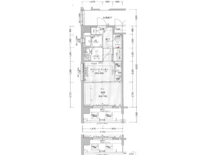 エスリード西大路駅前(1DK/10階)の間取り写真
