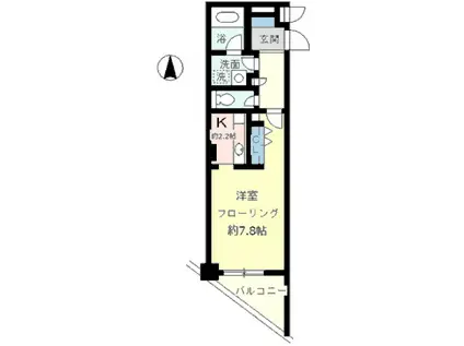 エルカスティージョ ムサシ(1K/4階)の間取り写真