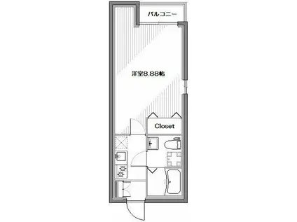 アーバンステージ月島(1K/2階)の間取り写真
