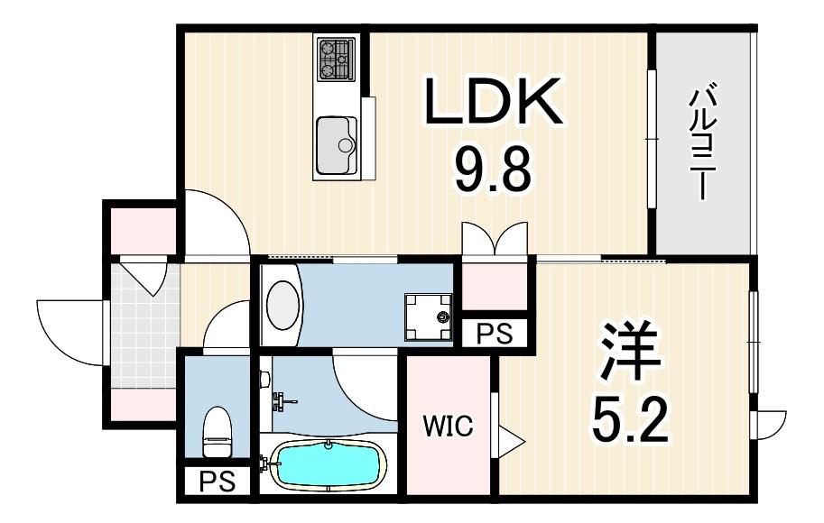 FOREST MONZENCHO イースト(1LDK/2階)の間取り写真