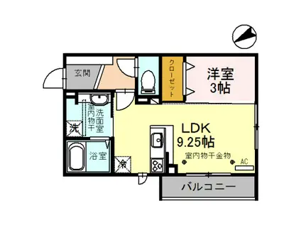STARTSスターツ(1LDK/2階)の間取り写真