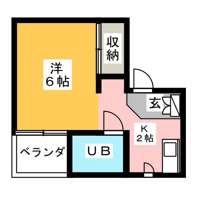 クレインヒル早稲田(1K/2階)の間取り写真