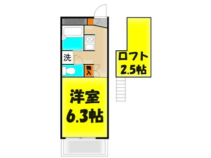 ドルチェ(1K/2階)の間取り写真