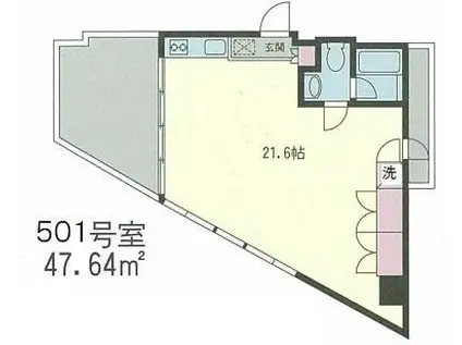 北幸ぐうはうすA(ワンルーム/5階)の間取り写真