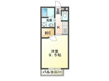 アルベール B棟(1K/1階)の間取り写真