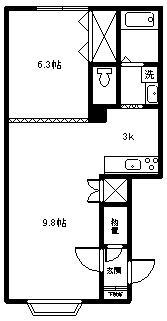 フレンドリーV D(1LDK/1階)の間取り写真