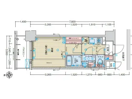アドバンス神戸マーレ(1K/2階)の間取り写真