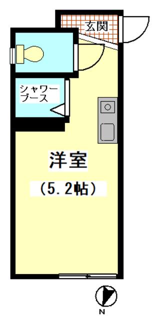 コートハウス西馬込(ワンルーム/1階)の間取り写真