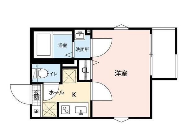 シャーブルック(1K/3階)の間取り写真