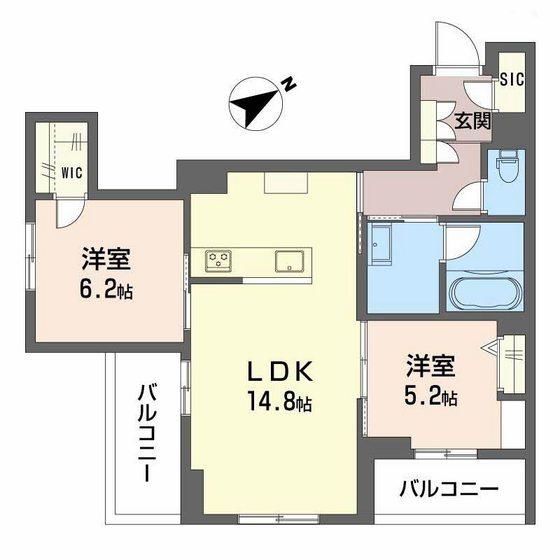 ALLUME(2LDK/2階)の間取り写真