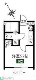 メルディア屏風浦(1K/1階)の間取り写真