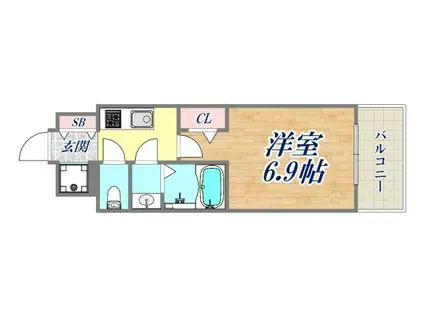 フォーリアライズ尼崎エラン(1K/5階)の間取り写真