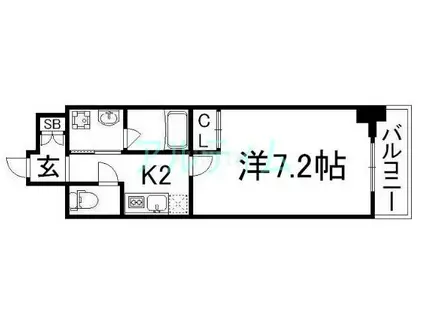 レジデンス京都ミッドシティ(1K/6階)の間取り写真