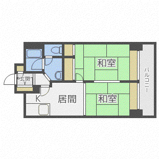 ハイデンス琴似(1LDK/5階)の間取り写真