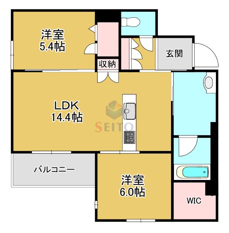 シャーメゾングランデ(2LDK/3階)の間取り写真