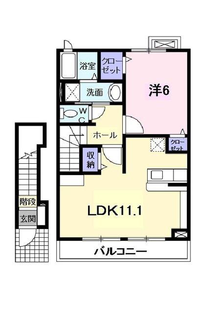 カサ・ボニータ(1LDK/2階)の間取り写真