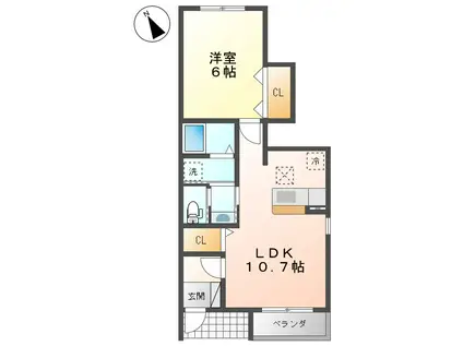 サニーガーデンIII(1LDK/1階)の間取り写真