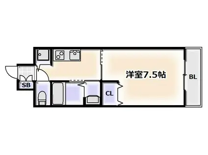 KDXレジデンス難波(1K/5階)の間取り写真