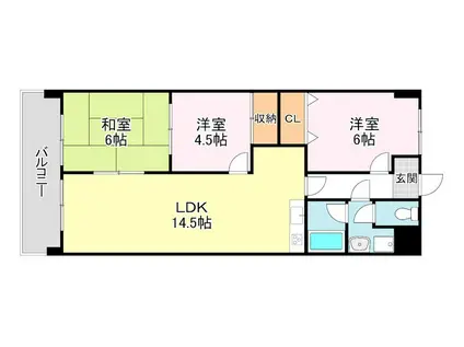 ファミールDAN(3LDK/5階)の間取り写真