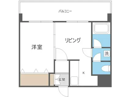 大玄ビル(1DK/2階)の間取り写真