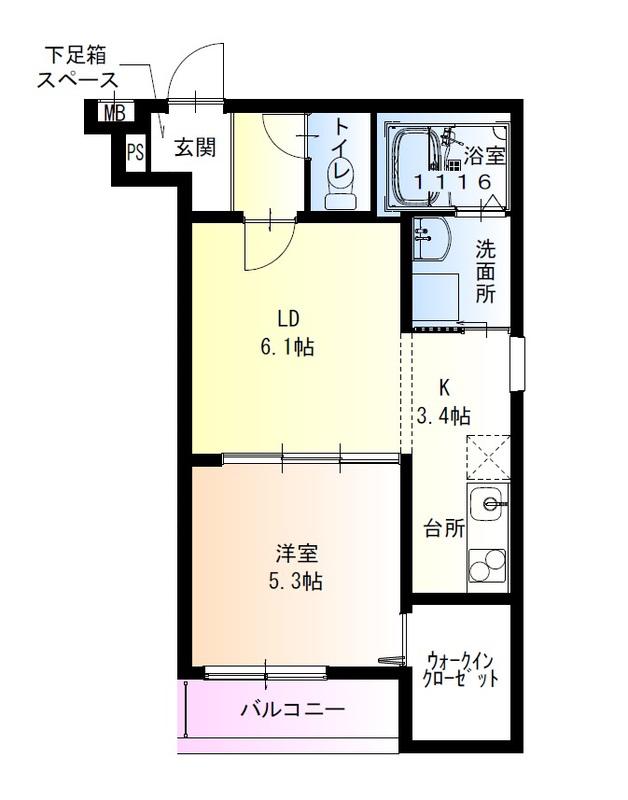 フジパレス高石駅南I番館(1LDK/1階)の間取り写真