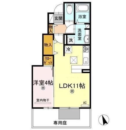 レトワール(1LDK/1階)の間取り写真