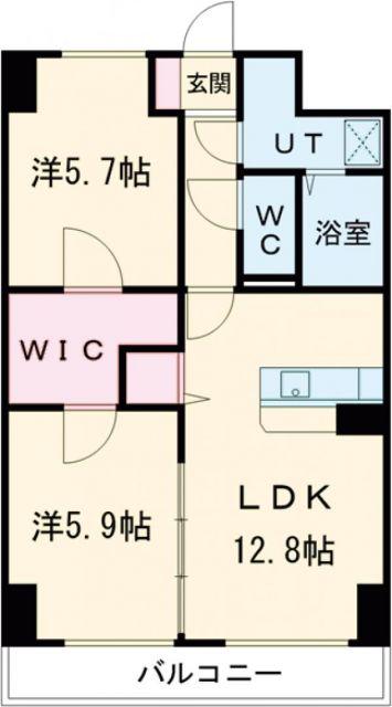 アグレアーブル(2LDK/5階)の間取り写真