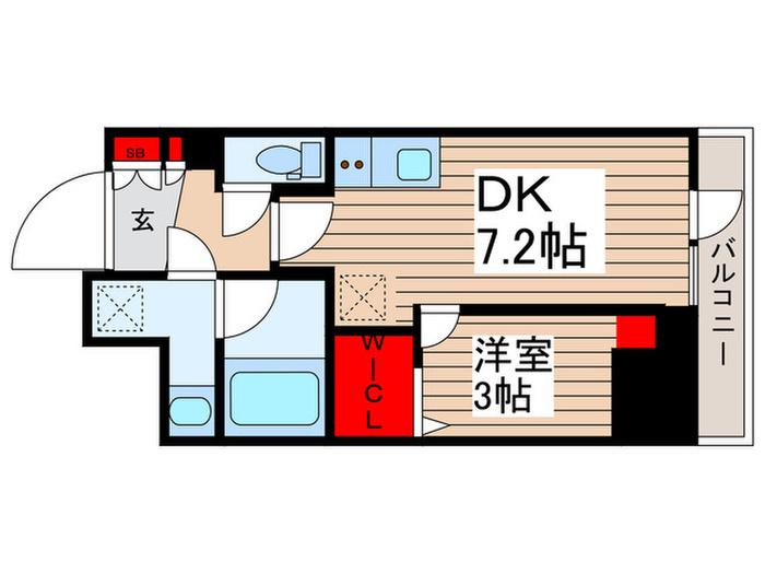 リビオメゾン上野松が谷(1DK/8階)の間取り写真