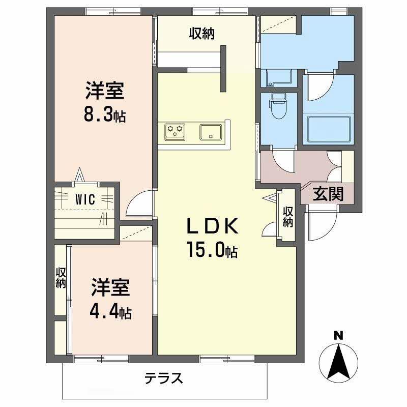 コートビレッジ(2LDK/1階)の間取り写真