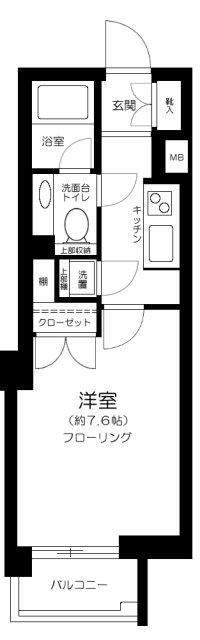 パレステュディオ代々木上原(1K/2階)の間取り写真