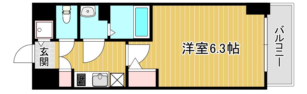 エスリード難波セントラル(1K/4階)の間取り写真