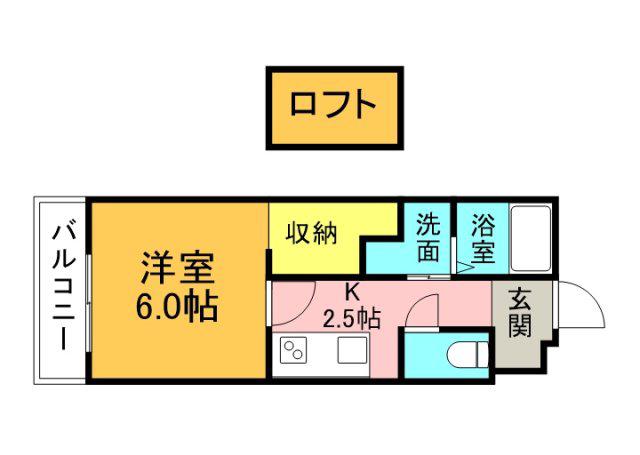 RA ISM GION(1K/1階)の間取り写真