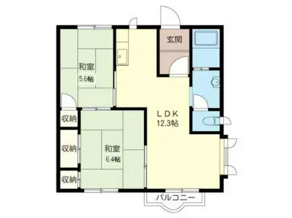 セフィラ弘法(2LDK/2階)の間取り写真