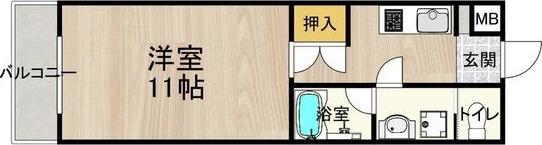 CITY SPIRE心斎橋イースト(1K/2階)の間取り写真