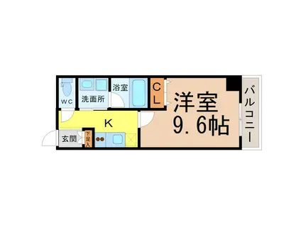 第15フクマルビル(1K/6階)の間取り写真