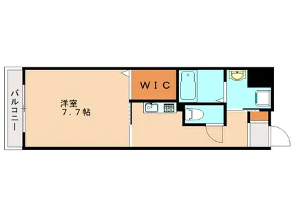 ウィングス里中(1K/3階)の間取り写真