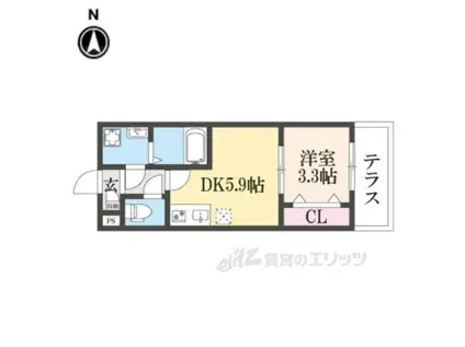ジーメゾン十条ウエスト(1DK/1階)の間取り写真