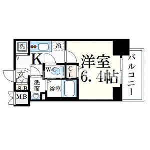 プレサンス南森町ライズ(1K/3階)の間取り写真