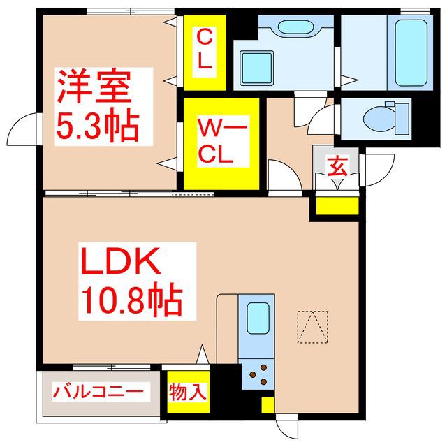 コンフォール西田(1LDK/3階)の間取り写真