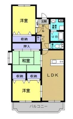 ユーミー老松(3LDK/2階)の間取り写真