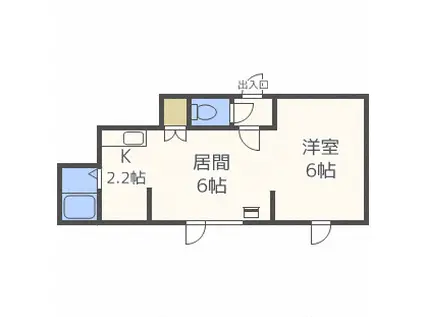 キラメック知事公館I・II(1LDK/3階)の間取り写真