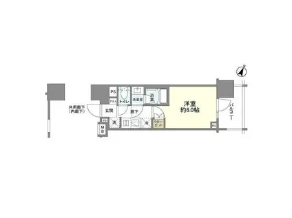 ピアース渋谷ウエスト(1K/4階)の間取り写真