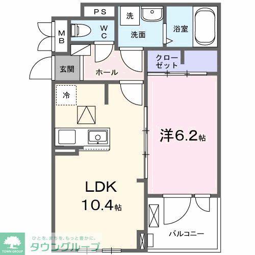 フォンテーヌIII(1LDK/1階)の間取り写真