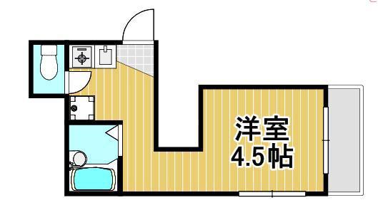 MELDIIA江北(ワンルーム/2階)の間取り写真