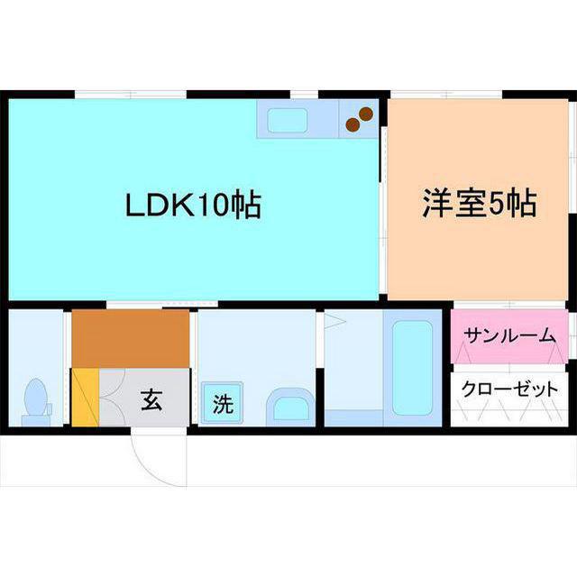 MORIN(1LDK/1階)の間取り写真