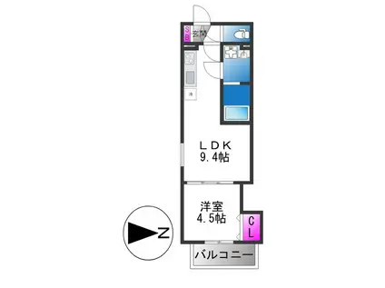グランルーベル(1LDK/1階)の間取り写真